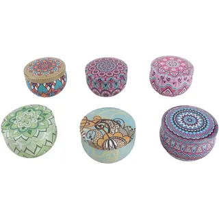 [duftkerzen-set] 6er-packung Sojawachs-aromakerzen Von Natural Gifts: Lavendel, Freesie, Citronella, Gardenie, Kristallrose, Zitrone, 570 G, 6 X 4 Cm