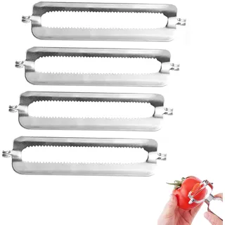 4er Set Ersatzklingen für Tupperware Schäler,Sparschäler,Schäler Ersatzklinge,Tupperware Küchesparschäler,Turbo Peeler Ersatzklingen,Küche Gemüseschäler Klingen,Spargelschäler,Stahl Potato Schälmesser