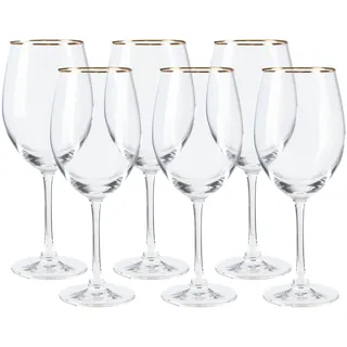 LIVARNO HOME Glas Set mit Goldrand (Rotweinglas)