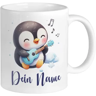 GRAZDesign Pinguin Tasse mit Name personalisiert Kaffeetasse Pinguintasse lustig Namenstasse Geschenk aus Keramik Becher 330ml