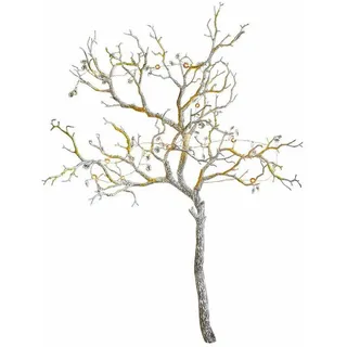 Loberon Deko-Zweig Orélie, grau/grün | naturgetreue Anmutung, handgefertigt, Dekoration, Dekoelement, Kunstblumen, Eisendraht, Kunststoff