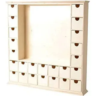 Artemio Adventskalender aus Holz quadratisch 44 x 44 x 7 cm