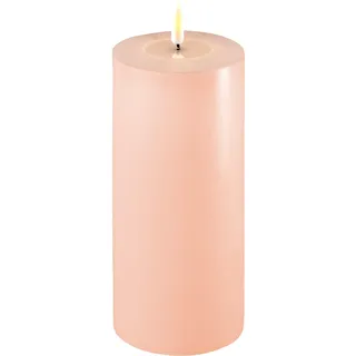 Deluxe Homeart LED Stumpenkerze Real Flame rosa, Ø10 x H20cm, rosa