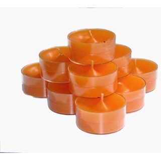 20 Dänische Teelichter im Acrylcup, orange