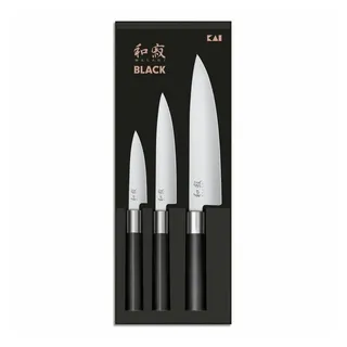 KAI Wasabi Messerset 3-tlg. Schwarz