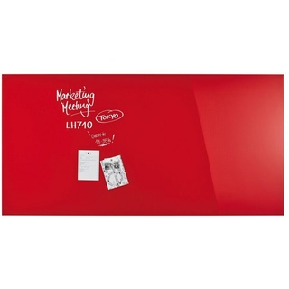 magnetoplan® Anzeigetafel Design Glas-Magnettafel - 200x100cm - magnetisch/beschreibbar - Rot (1-St) rot
