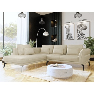 Mirjan24 Ecksofa Zurich, mit Schlaffunktion, Polsterecke Sofa, Couchgarnitur, Loft L-Form beige