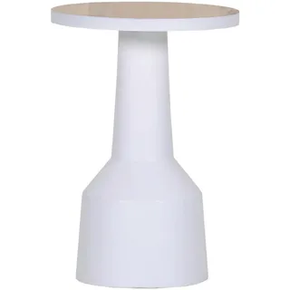 Landscape Couchtisch, Weiß, Eiche, Holzwerkstoff, Eiche, furniert, rund, Säule, Sockel, 35x50x35 cm, Wohnzimmer, Wohnzimmertische, Couchtische