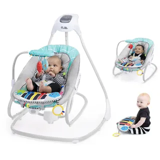 Baby Einstein Kick to It 4-in-1 musikalische Schaukel und Wippe, mit abnehmbarem Klavierspielzeug, für Kinder ab 0 Monaten und älter