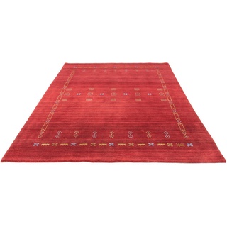 Wollteppich Gabbeh - Loribaft Softy - 240 x 170 cm - dunkelrot, morgenland, rechteckig, Höhe: 12 mm, Wohnzimmer, Einzelstück rot