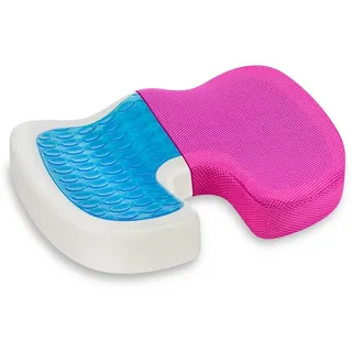 Vitabo Steißbeinkissen Ergonomisches Sitzkissen, Steißbein-Kissen mit Gel-Polster, mit kühlender Gel-Auflage, Anti-Rutsch-Noppen an der Unterseite rosa