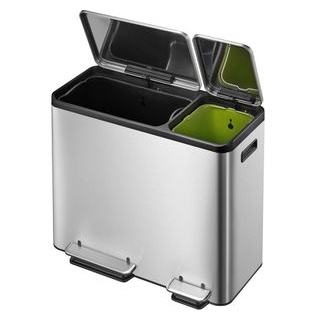 EKO Mülleimer EcoCasa, VB912845, matt silber, aus Edelstahl, 30 und 15 Liter