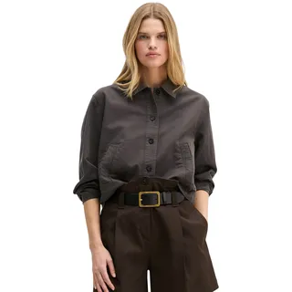 Marc O'Polo Oversized Hemdjacke aus Baumwoll-Lyocell-Leinen-Mix, Mittelbraun, 40