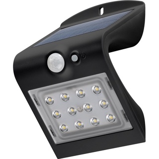 Goobay LED-Solar-Wandleuchte mit Bewegungsmelder, 1,5 W, schwarz - LED-Solarleuchte bietet eine neutralweiße Lichtlösung für Hauseingänge, Carports und Treppen
