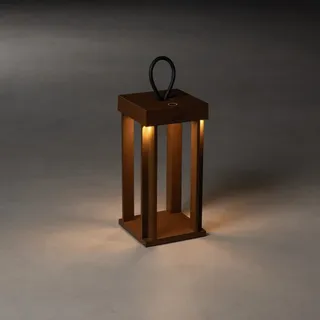 Konstsmide Laterne Aluminium 42,0 cm Akku dimmbar IP54 rostbraun