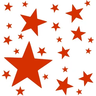 timalo® Wandtattoo Sterne Kinderzimmer Mädchen Jungen – Groß Uni Matt selbstklebende Aufkleber | 73097-Rot-M-40