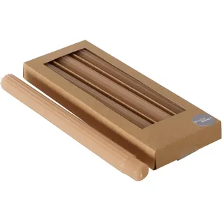 Stabkerze Classic 4-tlg., Paraffin, Beige, 25 cm, Ø 2,3 cm | 4 klassische Stabkerzen in Beige mit matter Oberfläche und ca. 9 Stunden Brenndauer je Kerze