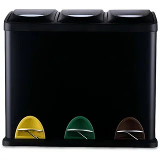 Relaxdays Mülltrennsystem 24 l Schwarz