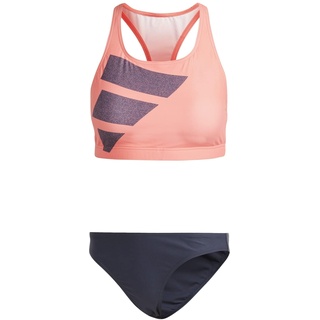 adidas Damen Big Bars Bikini, Coral Fusion/Shadow Navy/White, 36