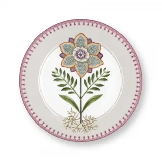Pip Studio Frühstücksteller 21 cm lila/weiß