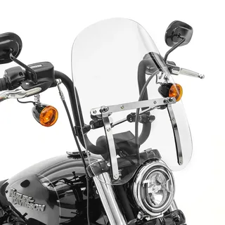 Windschild Kompatibel mit Chopper, Cruiser und Custom Bikes Craftride CW1 klar