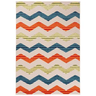 Mazovia Designteppich In- & Outdoor Teppich Wetterfest & UV-beständig Balkon - Bunt, 160 x 230 cm, Höhe 6 mm, Kurzflor, Weich, Pflegeleicht, Flachgewebe bunt 160 x 230 cm