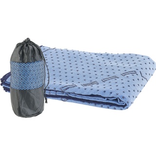 2in1-Mikrofaser-Yoga-Handtuch & Auflage, saugfähig, rutschfest, blau