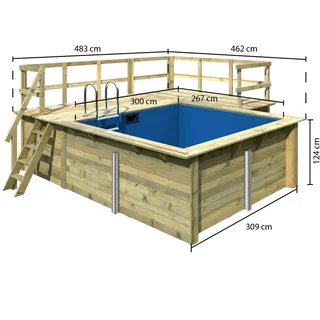 Karibu Rechteckpool kdi 350 x 320 cm