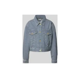 Oversized Fit Jeansjacke aus reiner Baumwolle, Marine, 40