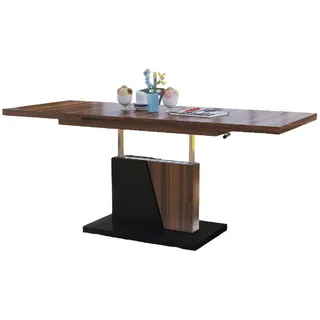 Mazzoni Couchtisch Grand Noir Nussbaum-Schwarz matt höhenverstellbar ausziehbar 120-180cm, Funktionstisch, Wohnzimmertisch, Tisch, Esstisch, Sofatisch beige|schwarz