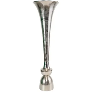 Lesli Living Dekovase Deko Vase Blumenvase Trompe Metall silber ø29x99cm silberfarben