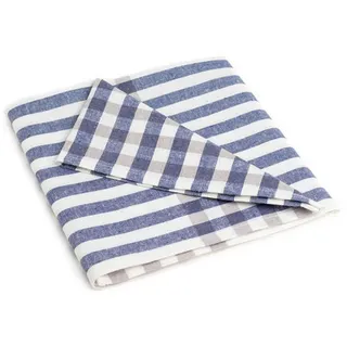 WestCraft Geschirrtuch Grubentuch Grubentücher Küchentuch Halbleinen - 50 x 100 cm - kariert, (1-tlg), Geschirrtücher aus Halbleinen - Saugstark und langlebig. blau 50 cm x 70 cm