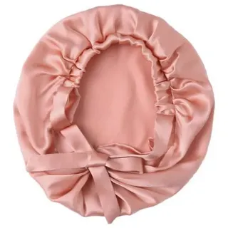 Schlafhaube aus 100 % Seide für Haarwachstum Pink