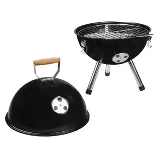 Böttcher-AG Holzkohlegrill 60331, Mini Kugelgrill, aus Stahl, mit Deckel, Grillfläche Ø 29 cm