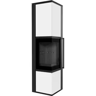 Kratki Tora/L Kaminofen Stahl Schwarz/Abdeckplatte Weiß