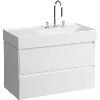 LAUFEN LANI für Kartell • LAUFEN Waschtischunterschrank 90 x 45 cm mit 2 Auszügen H4039621122661, Badmöbel,