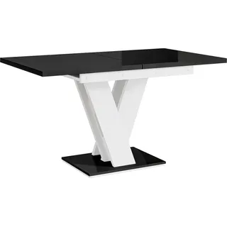 MEBLINI Esstisch Ausziehbar - Esszimmertisch Modern - Küchentisch - Säulentisch - Ausziehtisch - Dining Table - Esszimmertische - 120-160x80x75cm... - Schwarz