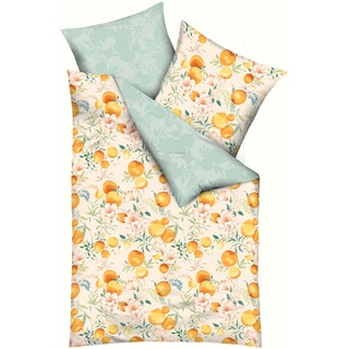 Kaeppel Mako-Satin Bettwäsche Orange Blossom Mandarine 1 Bettbezug 135 x 200 cm + 1 Kissenbezug 80 x 80 cm