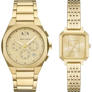 Giorgio Armani Armani Exchange Herrenuhr Armani Exchange Sync Chronograph SET Herrenuhren ArmaniExchange-AX7171SET - Gold