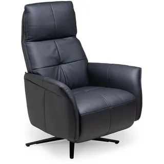 Himolla Relaxsessel TANGRAM, Anthrazit - Schwarz - Leder - Metallgestell - mit manueller Relaxfunktion