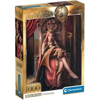 CLEMENTONI Puzzle Anne Stokes Freunde für Immer 1000 Teile Erwachsene - HQ Collection Compact