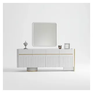 aea Sideboard 86 x 214 x 44 cm Weiß
