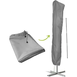 casmartis Sonnenschirmhülle mit Stab für Schirme bis Ø 4 m (rund) | 4 x 3 m (eckig) - Wasserdicht, UV-beständig - Premium Sonnenschirm Schutzhülle