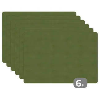 MuchoWow Platzset Leder - Grün - Tiere, (6-St), Platzsets, Tischset, Abwaschbar, Tischsets, Platzdeckchen bunt