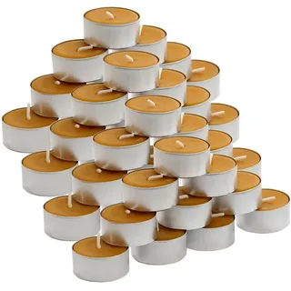 Bienenwachs Teelichter 100% naturrein 38mm, natürliche Duftkerzen, Baumwoll Docht, ca. 3,5h Brenndauer, Made in Germany, Set Auswahl