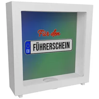 speecheese Spardose Rahmen Spardose aus Holz Keramik mit Spruch: Für den Führerschein