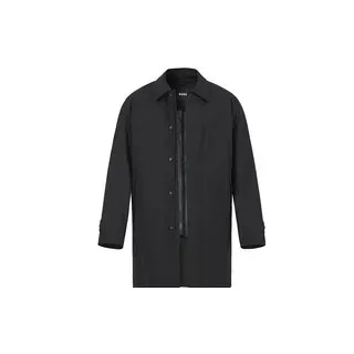 BOSS Black Herren Mantel schwarz Mikrofaser unifarben, schwarz, Herbst/Winter 2025/2026