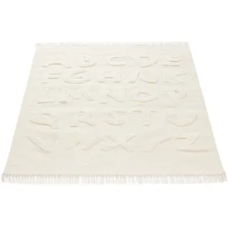 carpetfine ABC Alphabet Kinderteppich 140 x 200 cm Weiß