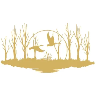 Jumpeak Wanddekoobjekt Raubvögel Metall Wanddekoration,Wald Wanddekoration,Metall Mond,Natur (Wanddeko Vögel,Wanddekoobjekt Pflanzen,Zimmer Deko Aesthetic), Metall,4 Farben,4 Maße,Wanddekoration Metall Baum,Wald See Landschaft 97 cm x 53 cm