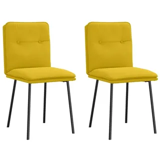 vidaXL Esszimmerstuhl Samt gelb 2er Set